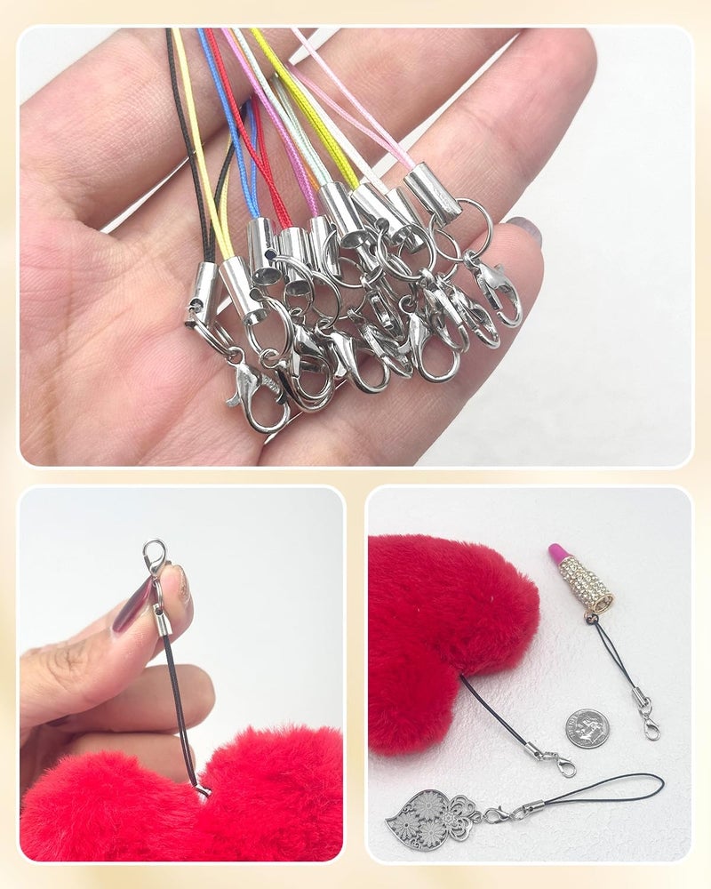 MKCYD 200Pcs Phone Charms Strap with Lobster Clasp Lanyard Straps,Lariat Lanyard Charms Pendant Clasp for Cell Phone USB Keychains DIY Jewelry Accessories - Image 3